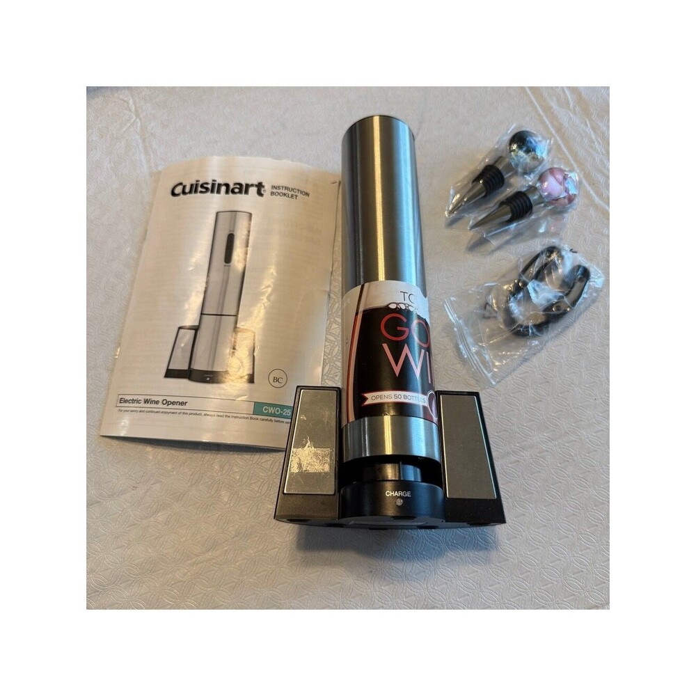 Cuisinart Electric Wine Opener Model CWO-25 with accessories